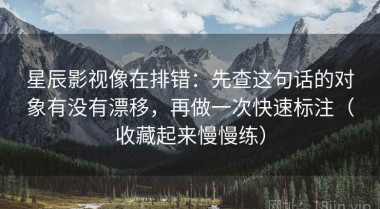 星辰影视像在排错：先查这句话的对象有没有漂移，再做一次快速标注（收藏起来慢慢练）
